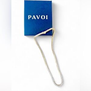 PAVOI 15” 14K gold plated CZ Tennis Necklace